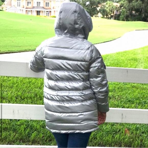 💖MEGA SALE💖 Iridescent Sideline Down Jacket Silver S 10006987-A01 XS - Picture 5 of 9